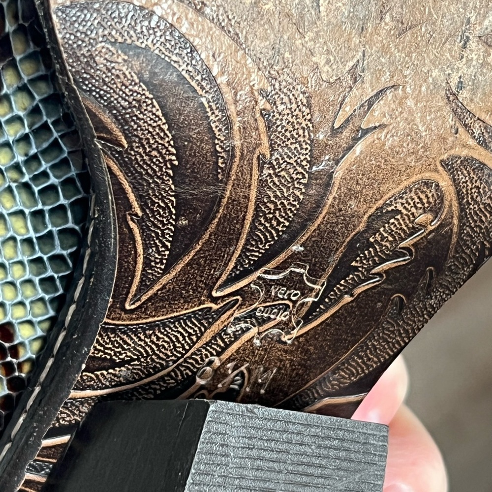 Donald J. Pliner Green Snakeskin Pointed Toe Mule - Picture 5 of 9